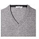 Grey brushed V-neck pullover by In Primis, 10% cashmere, 40% merino wool s4