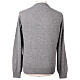 Pull jersey col en V 10% cachemire 40% laine mérinos gris In Primis s5