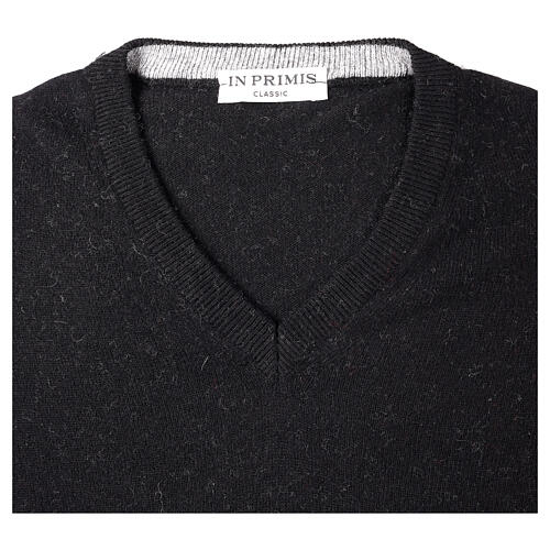 Black brushed V-neck pullover by In Primis, 10% cashmere, 40% merino wool 4