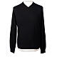 Black V-Neck Shaved Sweater 10% Cashmere 40% Merino Wool by In Primis s1