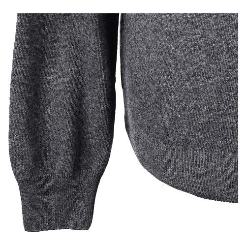 Anthracite zip mock polo neck pullover by In Primis, 10% cashmere, 40% merino wool 4