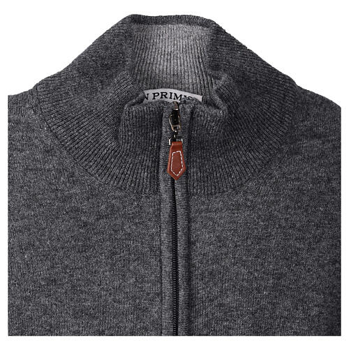 Anthracite zip mock polo neck pullover by In Primis, 10% cashmere, 40% merino wool 5