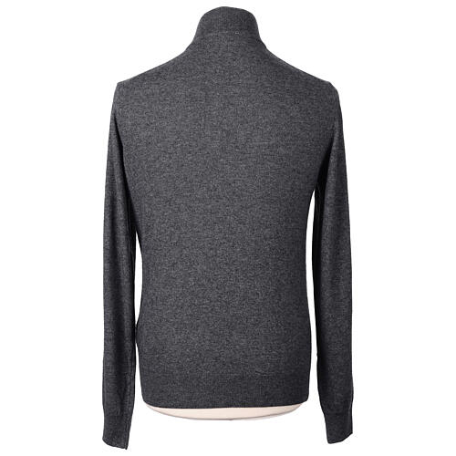 Pull col montant avec tirette anthracite 10% cachemire 40% laine mérinos In Primis 6