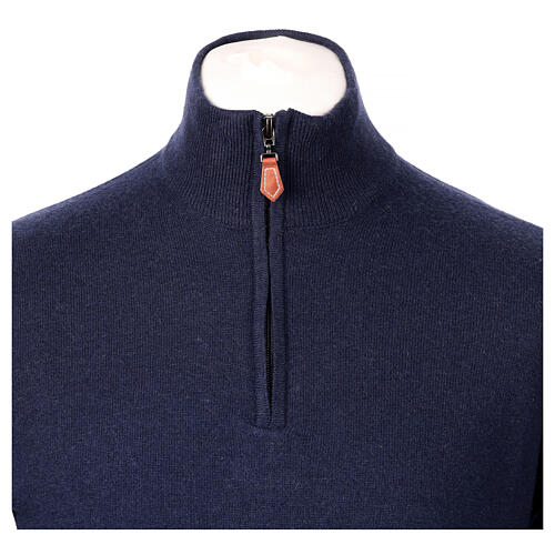 Lupetto zip blu In Primis 10% cashmere 40% lana merino 2