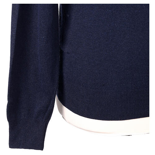 Pulôver azul escuro com fecho de correr gola alta 10% caxemira 40% lã de merino In Primis 4