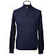 Blue zip turtleneck In Primis, 10% cashmere 40% merino wool s1