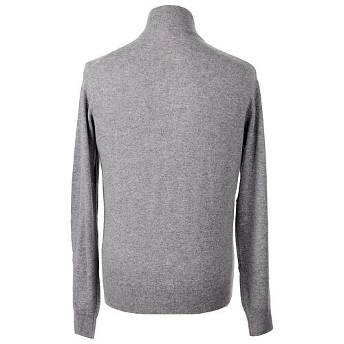 Grey zip mock polo neck pullover by In Primis, 10% cashmere, 40% merino wool 6