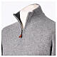 Grey zip mock polo neck pullover by In Primis, 10% cashmere, 40% merino wool s3