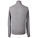 Grey zip mock polo neck pullover by In Primis, 10% cashmere, 40% merino wool s6