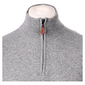 Jersey cuello chimenea cremallera gris In Primis 10% cachemira 40% lana merino