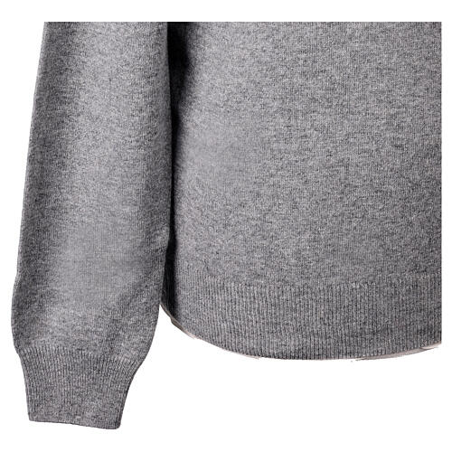 Pull col montant à tirette gris 10% cachemire 40% laine mérinos In Primis 4