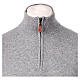 Gray Zip Turtleneck 10% Cashmere 40% Merino Wool by In Primis s2
