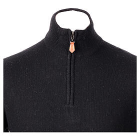 Jersey cuello chimenea cremallera negro In Primis 10% cachemira 40% lana merino