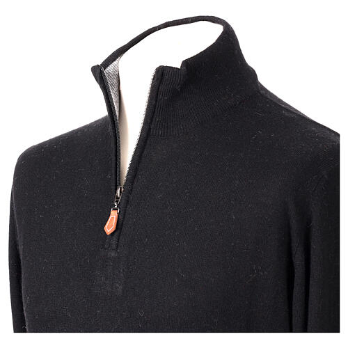 Jersey cuello chimenea cremallera negro In Primis 10% cachemira 40% lana merino 3