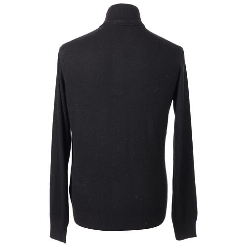 Jersey cuello chimenea cremallera negro In Primis 10% cachemira 40% lana merino 6