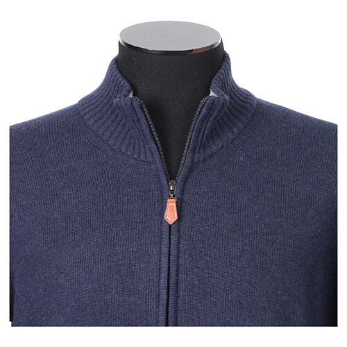Chaqueta con cremallera In Primis azul 10% cashmere 40% lana merina 2
