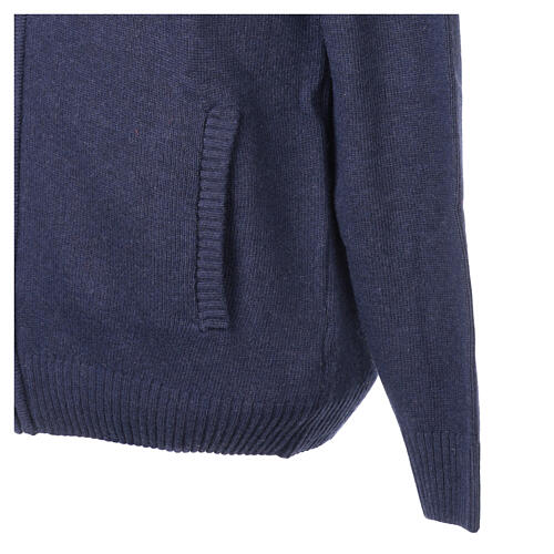 Zip-Up Jacket In Primis Blue 10% Cashmere 40% Merino Wool 3