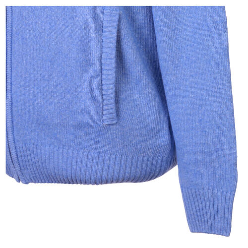 Light blue jacket with zip fastener by In Primis, 10% cashmere 40% merino wool 3