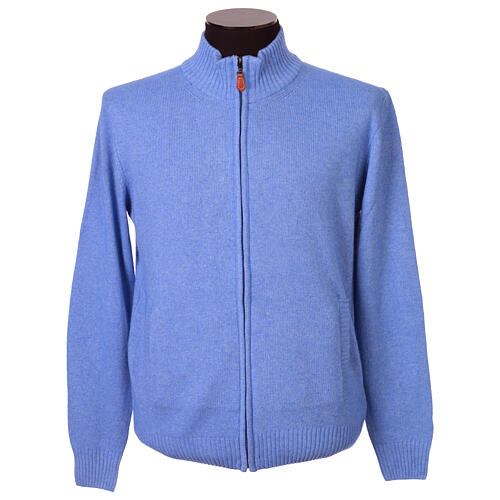 Chaqueta con cremallera In Primis 10% cachemira 40% lana merino azul 1
