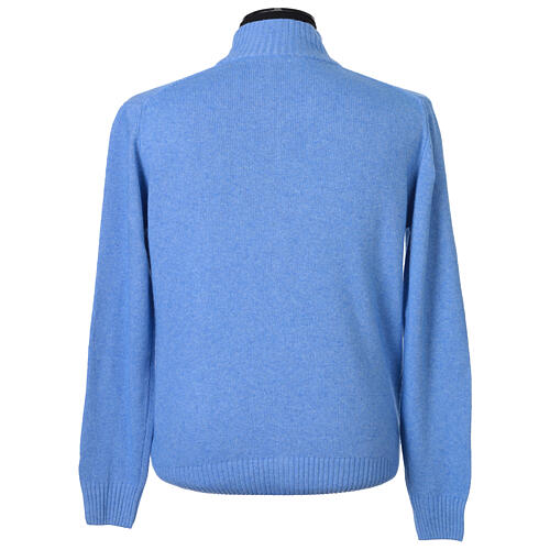 Casaco com fecho de correr In Primis 10% caxemira 40% lã merino azul 5