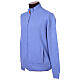 Clergy Jacket Zip-up In Primis 10% Cashmere 40% Merino Wool Blue s4