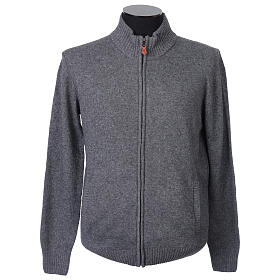 Chaqueta con cremallera antracita In Primis 10% cachemira 40% lana merina