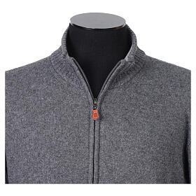 Chaqueta con cremallera antracita In Primis 10% cachemira 40% lana merina