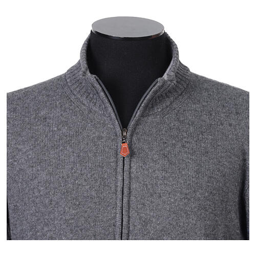 Chaqueta con cremallera antracita In Primis 10% cachemira 40% lana merina 2
