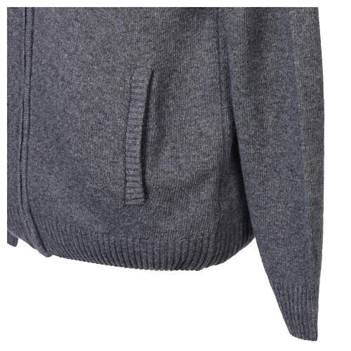 Casaco com fecho de correr antracite In Primis 10% caxemira 40% lã merino 3