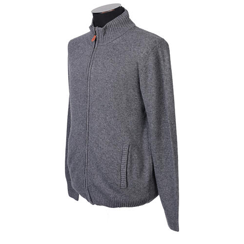 Anthracite Zip Jacket In Primis 10% Cashmere 40% Merino Wool 4