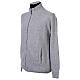 Grey jacket by In Primis with zip fastener, 10% cashmere 40% merino wool s4