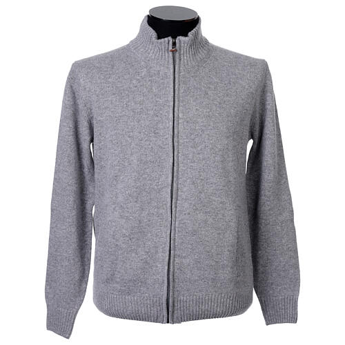 Chaqueta gris con cremallera In Primis 10% cachemira 40% lana merina 1