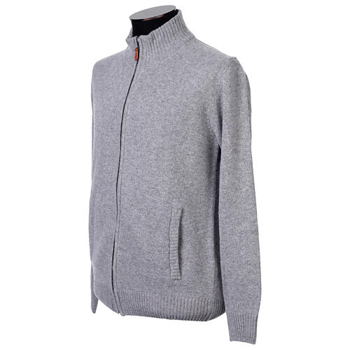 Chaqueta gris con cremallera In Primis 10% cachemira 40% lana merina 4