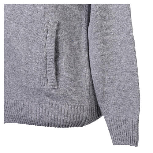 Casaco cinzento com fecho de correr In Primis 10% caxemira 40% lã merino 3