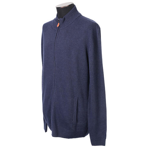 Chaqueta con cremallera In Primis azul tallas grandes 10% cachemira 40% lana merino 4