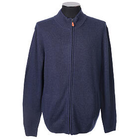 Blue Zip Jacket In Primis Plus Sizes 10% Cashmere 40% Merino Wool