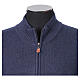 Blue Zip Jacket In Primis Plus Sizes 10% Cashmere 40% Merino Wool s2