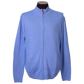Sky Blue Jacket 10% Cashmere 40% Merino Wool Plus Size In Primis