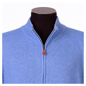 Sky Blue Jacket 10% Cashmere 40% Merino Wool Plus Size In Primis