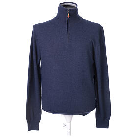 Pullover In Primis mod camionista blu 10% cashmere 40% lana merino