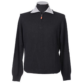 Pullover camionista nero In Primis 10% cashmere 40% lana merino