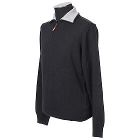 Pullover camionista nero In Primis 10% cashmere 40% lana merino