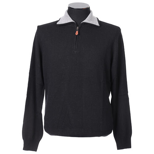 Pullover camionista nero In Primis 10% cashmere 40% lana merino 1