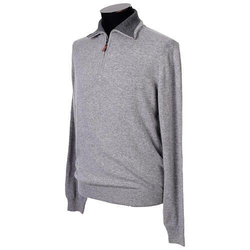 In Primis Gray Quarter Zip Pullover Sweater 10% Cashmere 40% Merino Wool 4