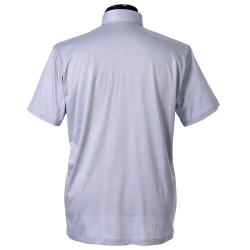 Polo gris clair CocoCler col clergy 100% coton fil d'Écosse manches courtes 4