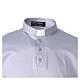 Polo gris clair CocoCler col clergy 100% coton fil d'Écosse manches courtes s2