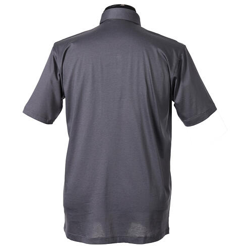 Short sleeve clergy collar polo CocoCler dark gray Scotland-like Imperial Piquet 8
