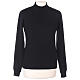 Turtleneck black sweater In Primis for nuns, plain fabric, 50% merino wool 50% acrylic s1