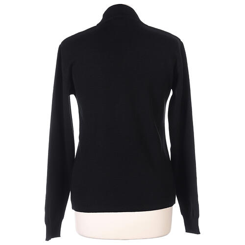 Pull noir col haut soeur jersey simple 50% laine mérinos 50% acrylique In Primis 4