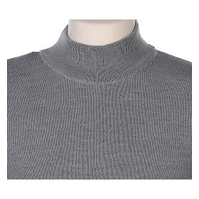 Turtleneck pearl grey sweater In Primis for nuns, plain fabric, 50% merino wool 50% acrylic